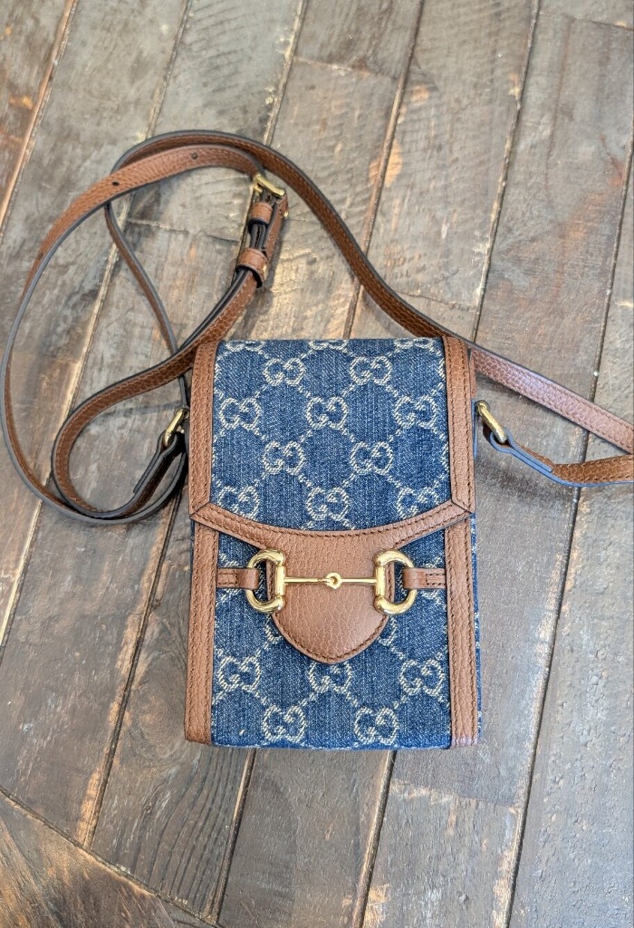 Gucci Denim Horsebit 1955 Mini Crossbody